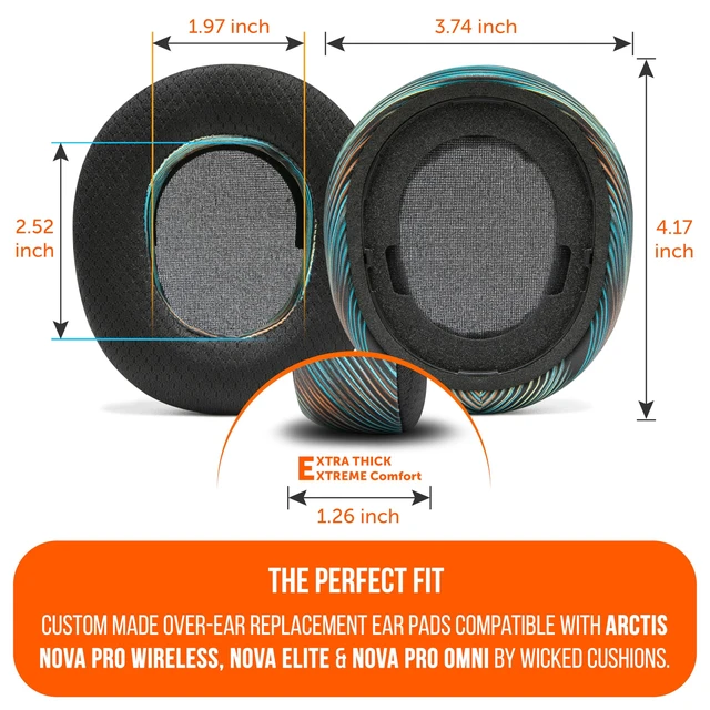 Alt view image 5 of 7 - Mod Kit V2 Nova Pro Wireless, Pro Omni & Elite - Gel Earpads & Headband Made by Wicked Cushions Side Plates also included. Fits Arctis Nova Pro Wireless, Elite & Pro Omni The Simulation
