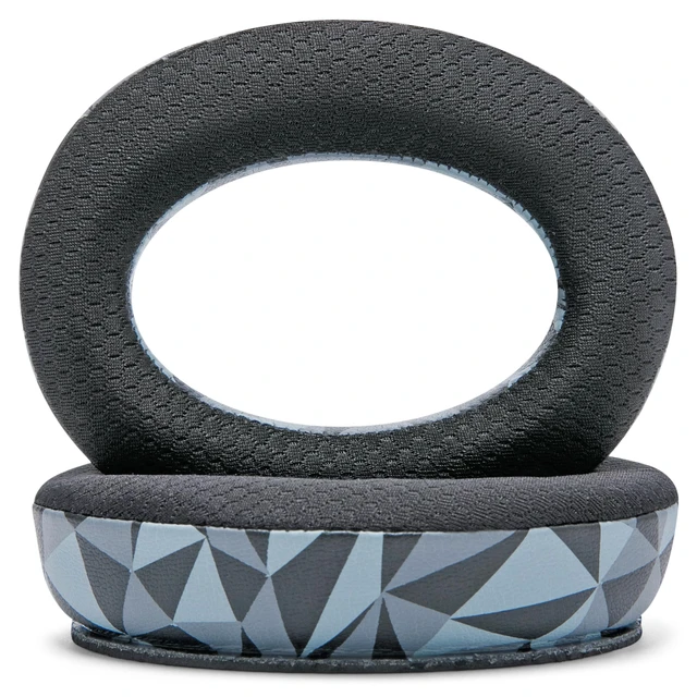 Alt view image 6 of 7 - Freeze QC35 - Cooling Gel Ear Pads for Bose QuietComfort 35 & 35ii Made by Wicked Cushions Breathable Sports Fabric, Extra Thick & Cooler for Longer Geo Grey