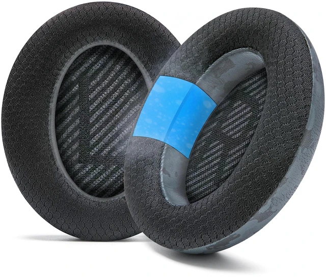Main image of Freeze QC35 - Cooling Gel Ear Pads for Bose QuietComfort 35 & 35ii Made by Wicked Cushions Breathable Sports Fabric, Extra Thick & Cooler for Longer Black Camo