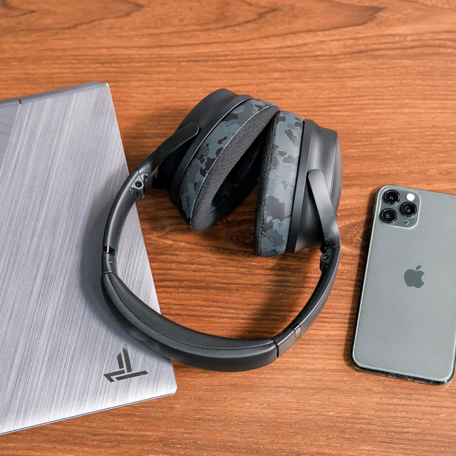 Alt view image 3 of 7 - Freeze QC35 - Cooling Gel Ear Pads for Bose QuietComfort 35 & 35ii Made by Wicked Cushions Breathable Sports Fabric, Extra Thick & Cooler for Longer Black Camo