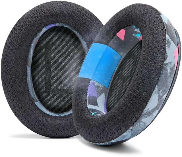 Main image of Freeze QC35 - Cooling Gel Ear Pads for Bose QuietComfort 35 & 35ii Made by Wicked Cushions Breathable Sports Fabric, Extra Thick & Cooler for Longer 90's Black