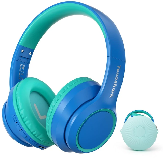 Main image of Kids Bluetooth Headphones with ANC for School Travel Gift Wireless Over-Ear Headphones for Boys Girls, Foldable, Adjustable, Safe Volume, 40H Playtime, Mic for School Travel