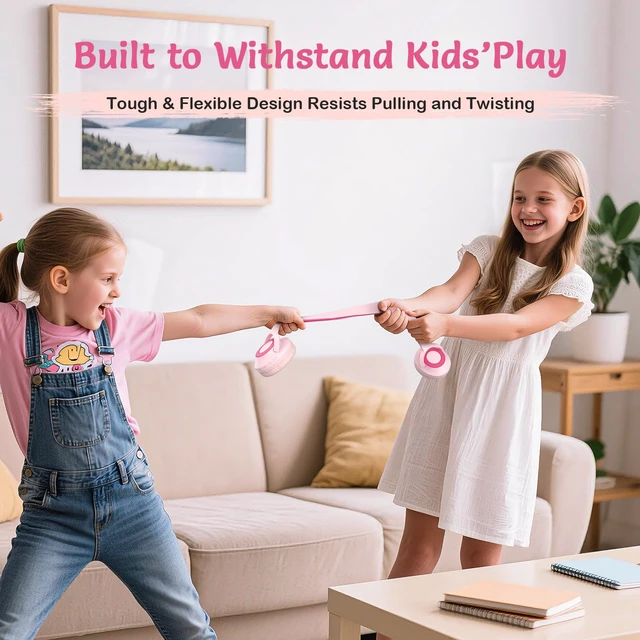 Alt view image 4 of 7 - Kids Bluetooth Headphones with ANC for School Travel Gift (Rose Pink)