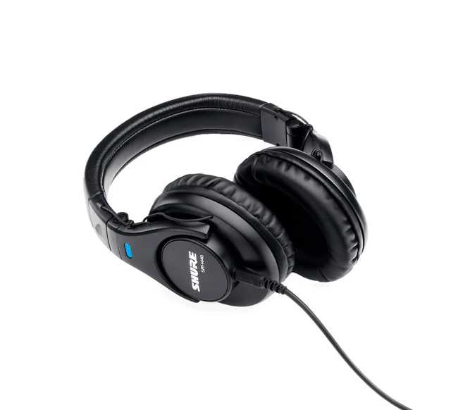 Alt view image 3 of 7 - SRH440 Professional Studio Headphones, Enhanced Frequency Response and Extended Range for Home and Studio Recording, with Detachable Coiled Cable, Carrying Bag and 1/4" Adapter (SRH440)