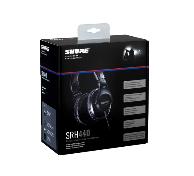 Alt view image 5 of 7 - SRH440 Professional Studio Headphones, Enhanced Frequency Response and Extended Range for Home and Studio Recording, with Detachable Coiled Cable, Carrying Bag and 1/4" Adapter (SRH440)