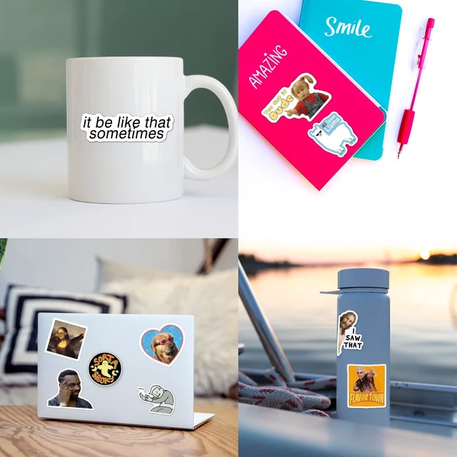 Alt view image 4 of 6 - 220PCS Funny Meme Stickers Pack for Laptop, Trendy Vinyl Sticker for Computer, Phones, macbooks (Waterproof)