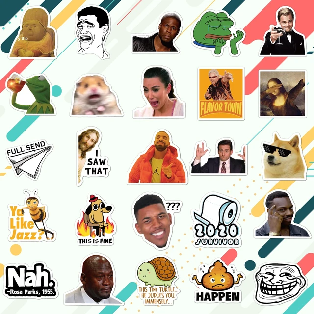 Alt view image 3 of 6 - 220PCS Funny Meme Stickers Pack for Laptop, Trendy Vinyl Sticker for Computer, Phones, macbooks (Waterproof)