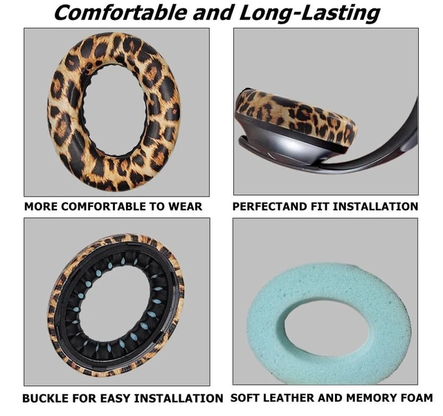 Alt view image 3 of 5 - Replacement Ear Pads Cushions, Earpads Cover for Bose 700 Noise Cancelling NC700 Over Ear Headphones (Brown Leopard Print)