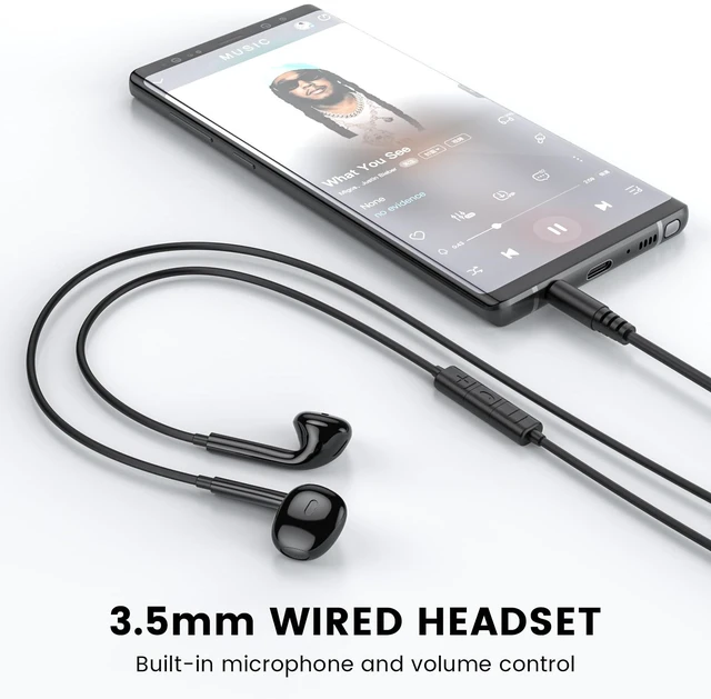 Alt view image 2 of 6 - Wired Earbuds with Microphone, 3.5mm Jack in Ear Headphones with Microphone Suitable for Smartphones, Computers, Laptops, IPads, MP3 Players, Etc