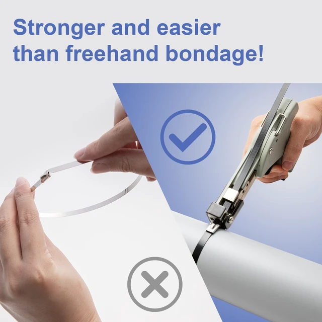 Alt view image 3 of 7 - Metal Zip Tie Cutter, Adjustable Tightening Force Stainless Steel Automatic Cable Tie Cutter Tightening Tool for Stainless Steel Tie Wrap with Free Zip Tie Release Tool, One-handed Mode