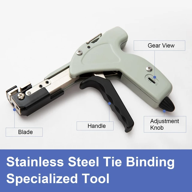 Alt view image 6 of 7 - Metal Zip Tie Cutter, Adjustable Tightening Force Stainless Steel Automatic Cable Tie Cutter Tightening Tool for Stainless Steel Tie Wrap with Free Zip Tie Release Tool, One-handed Mode