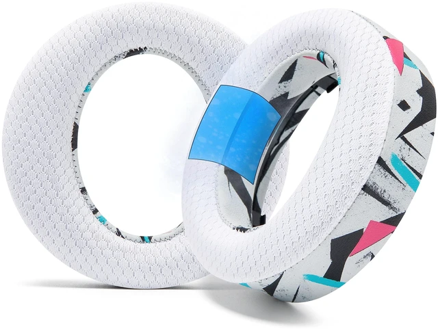 Main image of Freeze Pulse 3D - Cooling Gel Earpads for Sony PS5 Pulse 3D Made by Wicked Cushions Thicker Cushion & Wider Opening 90's White
