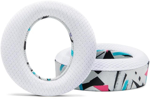 Alt view image 6 of 7 - Freeze Pulse 3D - Cooling Gel Earpads for Sony PS5 Pulse 3D Made by Wicked Cushions Thicker Cushion & Wider Opening 90's White