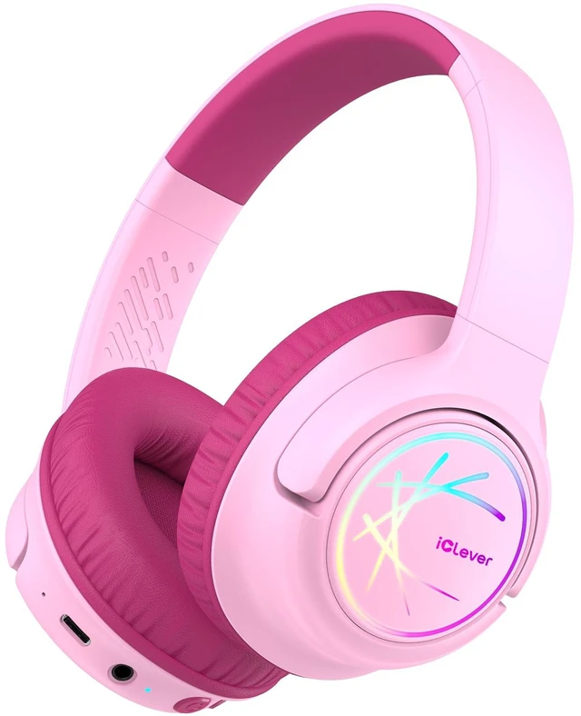 Main image of BTH18 Kids Bluetooth Headphones LED Lights for Toddler Boys Girls SafeSound Tech, 43H Playtime Stereo Sound, USB C Charging AUX Cable, Over Ear Kids Headphones Wireless for iPad/Tablet/Travel