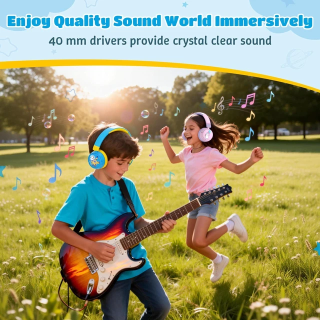 Alt view image 6 of 7 - Kids Headphones Bluetooth for Boys, Toddler Headphones Wireless for School 85/95dB Volume Limited, 50H Playtime, Bluetooth 6.0, Built in Mic, Fast Charging for Tablet, iPad, Cellphone