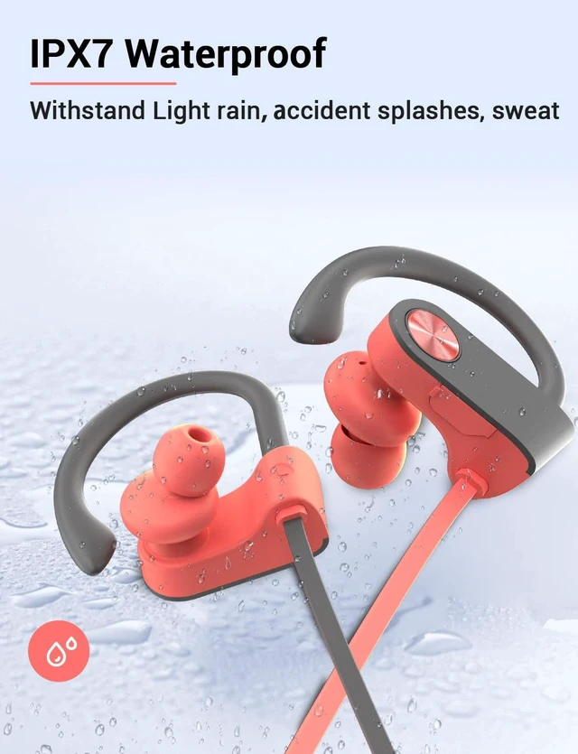Alt view image 5 of 7 - Bluetooth 5.3 Headphones, Wireless Sports In-Ear Earbuds IPX7 Waterproof 16 Hours Playtime, Sweatproof Stereo Earphones with MIC, Noise Cancelling Headsets for Gym Running Workout, Clear Sound