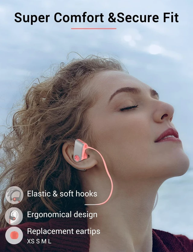 Alt view image 7 of 7 - Bluetooth 5.3 Headphones, Wireless Sports In-Ear Earbuds IPX7 Waterproof 16 Hours Playtime, Sweatproof Stereo Earphones with MIC, Noise Cancelling Headsets for Gym Running Workout, Clear Sound