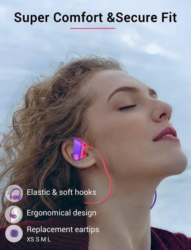 Alt view image 7 of 7 - Bluetooth 5.3 Headphones, Wireless Sports In-Ear Earbuds IPX7 Waterproof 16 Hours Playtime, Sweatproof Stereo Earphones with MIC, Noise Cancelling Headsets for Gym Running Workout, Clear Sound