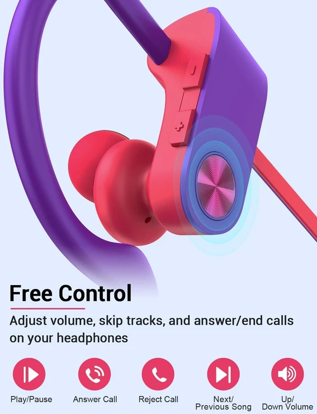 Alt view image 4 of 7 - Bluetooth 5.3 Headphones, Wireless Sports In-Ear Earbuds IPX7 Waterproof 16 Hours Playtime, Sweatproof Stereo Earphones with MIC, Noise Cancelling Headsets for Gym Running Workout, Clear Sound