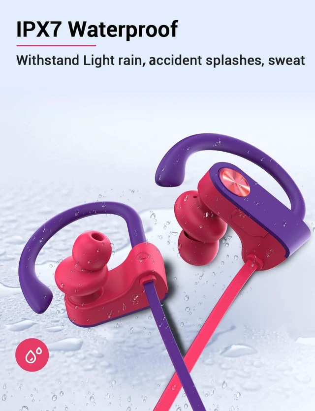 Alt view image 5 of 7 - Bluetooth 5.3 Headphones, Wireless Sports In-Ear Earbuds IPX7 Waterproof 16 Hours Playtime, Sweatproof Stereo Earphones with MIC, Noise Cancelling Headsets for Gym Running Workout, Clear Sound