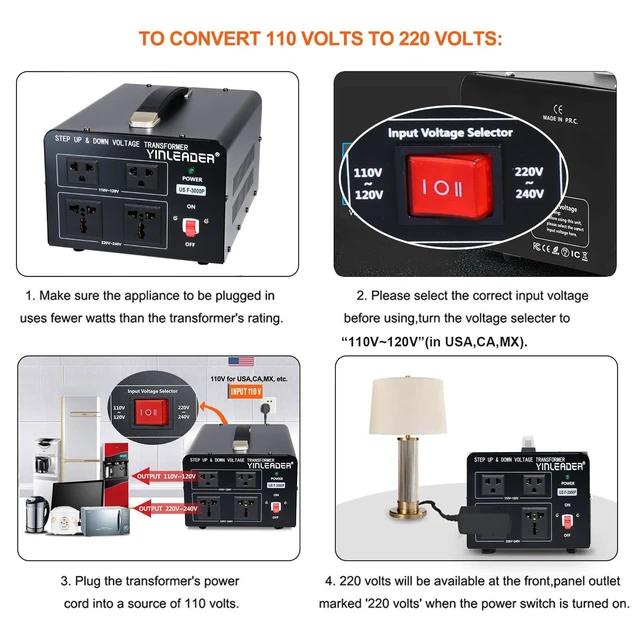 Alt view image 3 of 7 - 3000 Watt Voltage Converter Transformer Step Up 110V to 220V or Step Down 220V to 110V Power Converter Adapter for use in The United States for European and Asian Household appliances