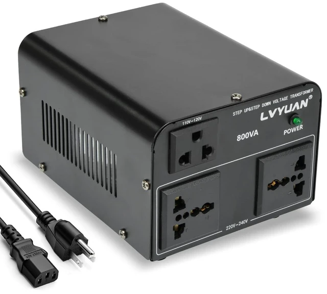 Main image of Voltage Converter Transformer 800 Watt Step Up/Down Convert from 110V-120V to 220V-240Vt and from 220V-240V to 110V-120V with 2 US outlets, 2 Universal outlets, Resettable Circuit Breaker