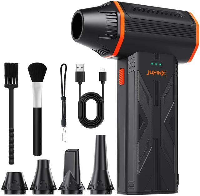 Main image of Compressed Air Duster,150000RPM High Speed brushless Motor Mini Blower 3-speed adjustable electric air duster with multiple nozzles, for cleaning car, keyboard, computer, home and outdoor