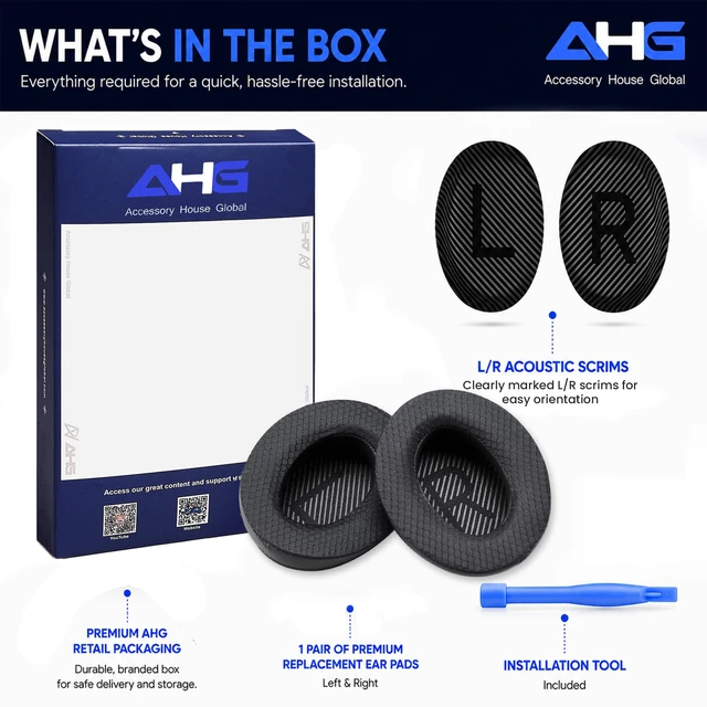Alt view image 7 of 7 - QC45 Ear Pads Compatible with Bose QuietComfort 45 35 QC35 II QCSC QCSE Cooling Gel Easy DIY Fit Premium Protein Leather Extra Thick Soft High-Density Foam