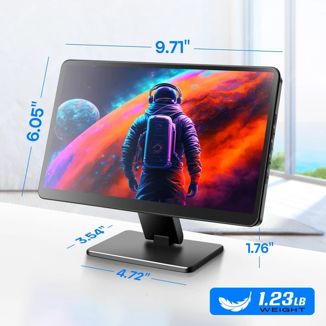 Alt view image 6 of 7 - 10.1" Touchscreen Monitor, 1024x600 IPS Raspberry Pi Screen, HDMI 5-Point Touch, Dual Speakers, Plug & Play, Pi 5/4/3/Zero, Home Assistant, Gaming, PC Sub-Monitor, 3 Display Modes, with Case