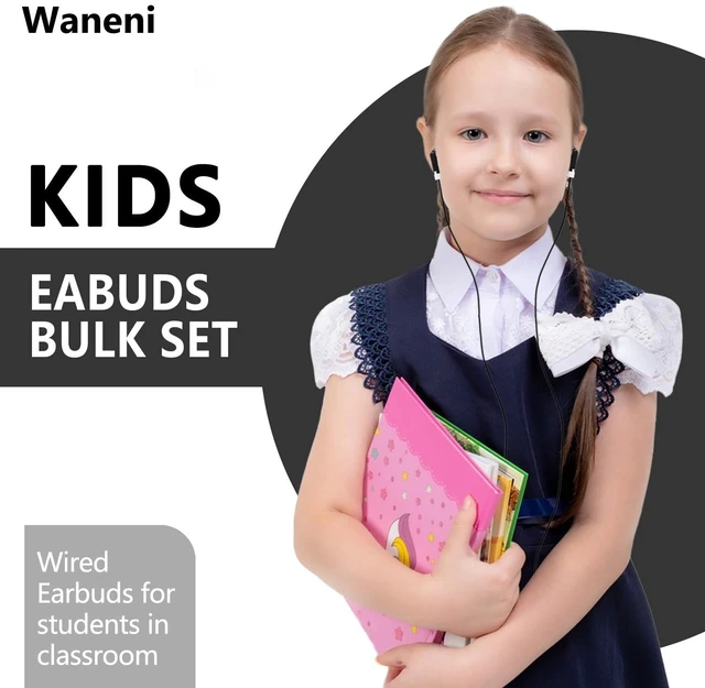 Alt view image 6 of 7 - Wholesale Bulk Earbuds Headphones 200 Pack Class Set for School Classroom Students Kids Children Toddler Boys Girls Teen Adults(Black,200 Pack)