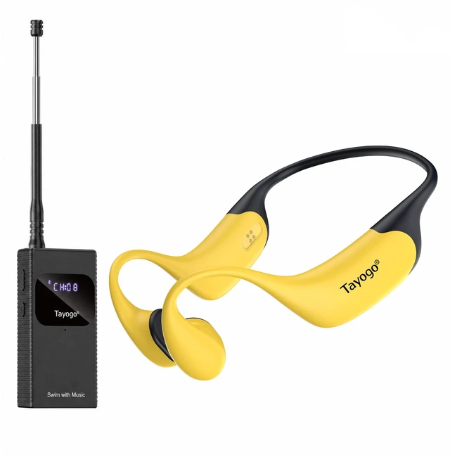 Main image of Swimming Headphones for Spotify, No Downloads Needed T6+W23 SwimCombo Stream Phone Audio via T6 Bone Conduction Swim Coach Communicator Silicone-Coated Housing