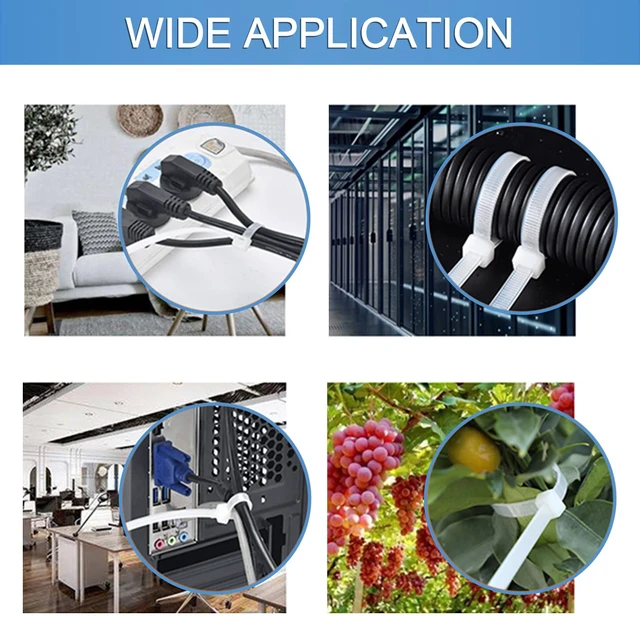 Alt view image 5 of 7 - Zip Tie Mounts - 1000 PCS Cable Self Adhesive Mounts Set for Wire Management with Stick Pads Anchors Clips Squares Holders (White)