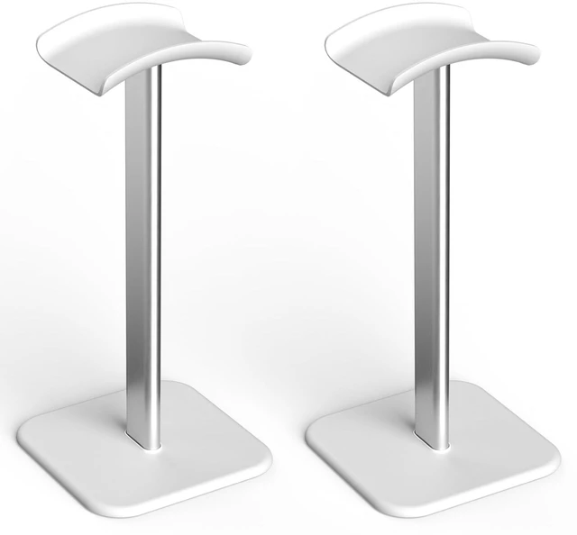 Main image of Headphone Stand for Desk - Headset Stand Headphone Holder (White_2 Pack) with Aluminum Hanger and Plastic Headrest, headphone holder for AirPods Max, Sony, Bose, Beats and More