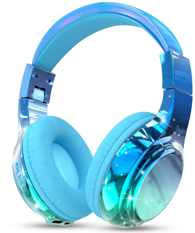 Main image of Kids Bluetooth Headphones, 60H Playtime, 74/85/94dB Volume Limit For school, tablet, travel, kids wireless headphones feature HD mic, fast charging, foldable design, boys girls, wired mode