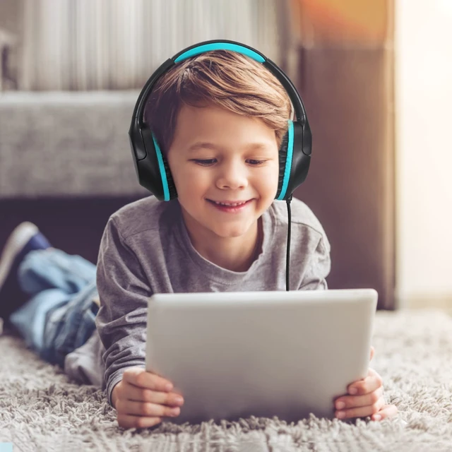 Alt view image 6 of 6 - Kids Headphones Over-Ear Headphones for Kids/Teens/School with 94dB Volume Limited Adjustable Stereo 3.5MM Jack Wire Cord for Fire Tablets/Travel/PC/Phones(Black)