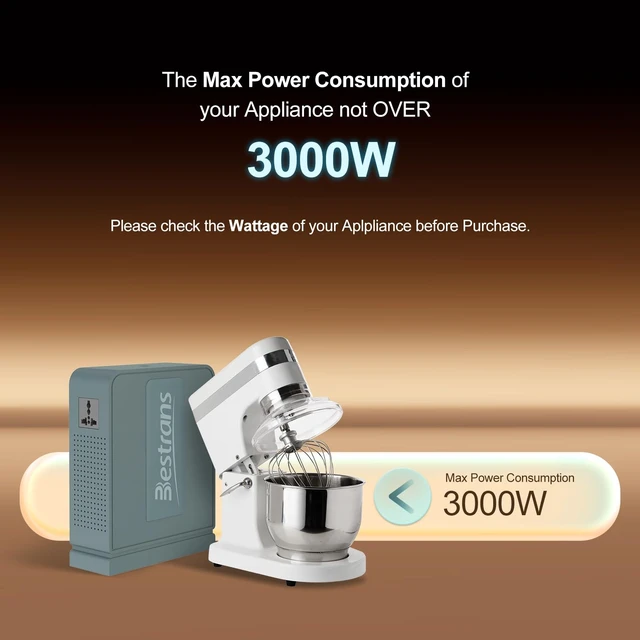 Alt view image 2 of 7 - 3000W Step Up Transformer, 110V to 220V Converter, Grey Green Toroidal Core, Appliances for Use in Asia&Europe, 110V-120V to 220V-240V with Dual Outlets, Overload Protection, Heavy Duty