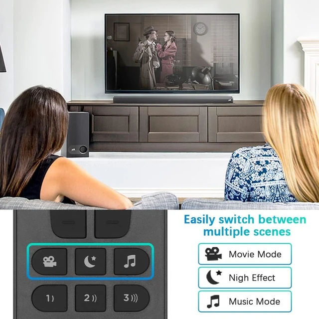 Alt view image 4 of 5 - Polk Audio Universal Soundbar Remote Control Replacement for Signa S1, S2, S3, S4 Ultra-Slim Sound Bar