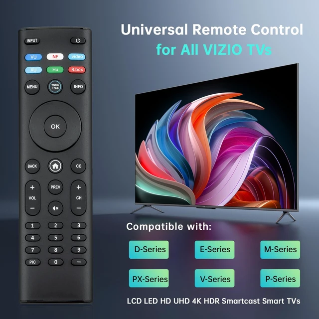 Alt view image 2 of 7 - Replacement Control for All Vizio Smart TV Remote - No Setup XRT140 Remote for Vizio E V M D P PX Series, HD, Full HD, 4K, Quantum, Quantum Pro Smart TV