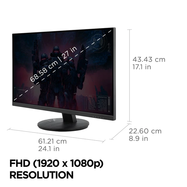 Alt view image 4 of 6 - VX2716A 27 Inch 1080p IPS Gaming Monitor, 120Hz, 1ms, USB C Fast IPS, HDMI, DisplayPort, USB C, Eye Care, PS5, Xbox, Laptop, PC, Mac, Anti Glare, Dual Speakers, Streaming, Fast Action