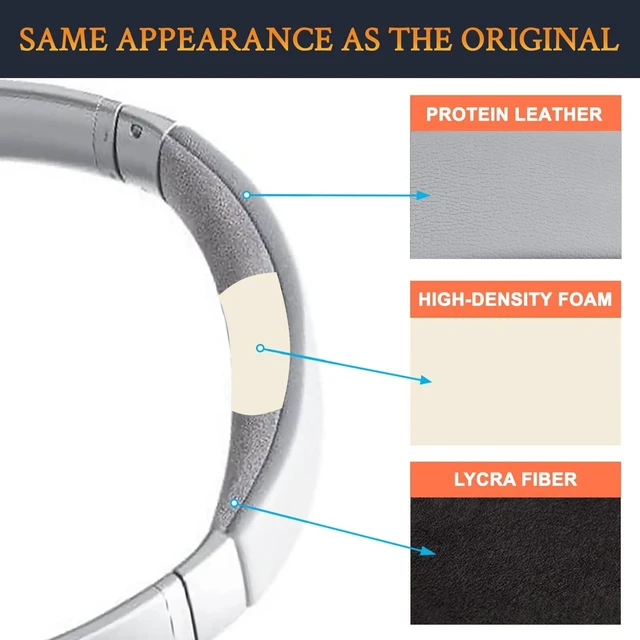 Alt view image 4 of 6 - Replacement Kit for Bose QC35/QC35 ii - Silver EarPads + Headband + Silicone Cover for (QuietComfort35 & Quiet Comfort35 ii) Headphones