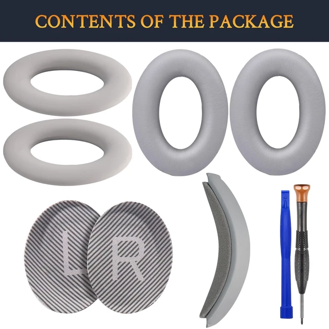 Alt view image 3 of 6 - Replacement Kit for Bose QC35/QC35 ii - Silver EarPads + Headband + Silicone Cover for (QuietComfort35 & Quiet Comfort35 ii) Headphones