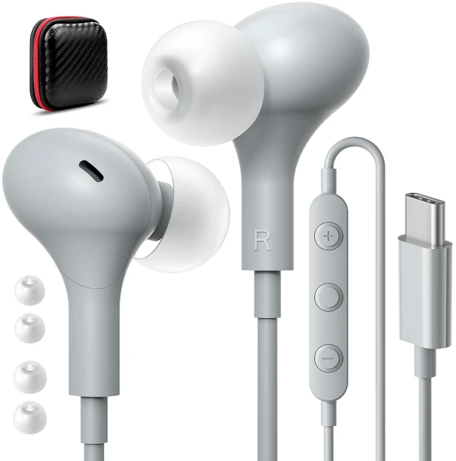 Main image of USB C Headphones for iPhone 18 Pro Max 17 16 15/Galaxy S26 FE Wired Earbuds Mic Volume Control Magnetic Noise Isolation in-Ear Type C Earphones for iPad 10/Mini/Samsung S25 S24 S23 S22/Pixel 11 10 9 8