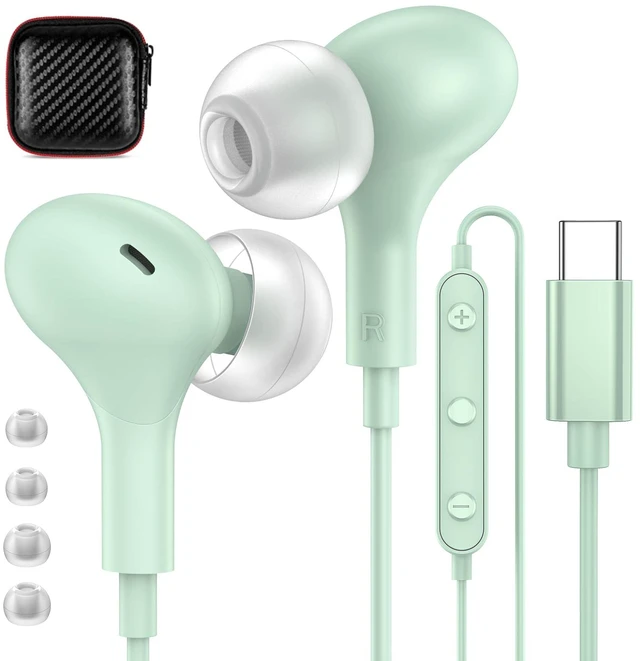 Main image of USB C Headphones for iPhone 18 Pro Max 17 16 15/Galaxy S26 FE Wired Earbuds Mic Volume Control Magnetic Noise Isolation in-Ear Type C Earphones for iPad 10/Mini/Samsung S25 S24 S23 S22/Pixel 11 10 9 8