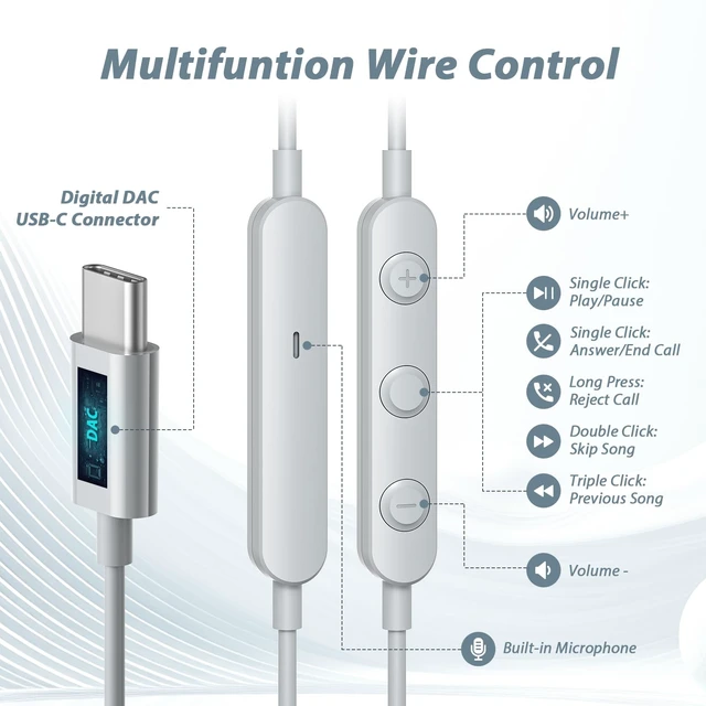 Alt view image 4 of 7 - USB C Headphones for iPhone 18 Pro Max 17 16 15/Galaxy S26 FE Wired Earbuds Mic Volume Control Magnetic Noise Isolation in-Ear Type C Earphones for iPad 10/Mini/Samsung S25 S24 S23 S22/Pixel 11 10 9 8