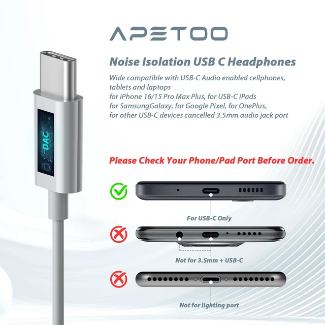Alt view image 7 of 7 - USB C Headphones for iPhone 18 Pro Max 17 16 15/Galaxy S26 FE Wired Earbuds Mic Volume Control Magnetic Noise Isolation in-Ear Type C Earphones for iPad 10/Mini/Samsung S25 S24 S23 S22/Pixel 11 10 9 8
