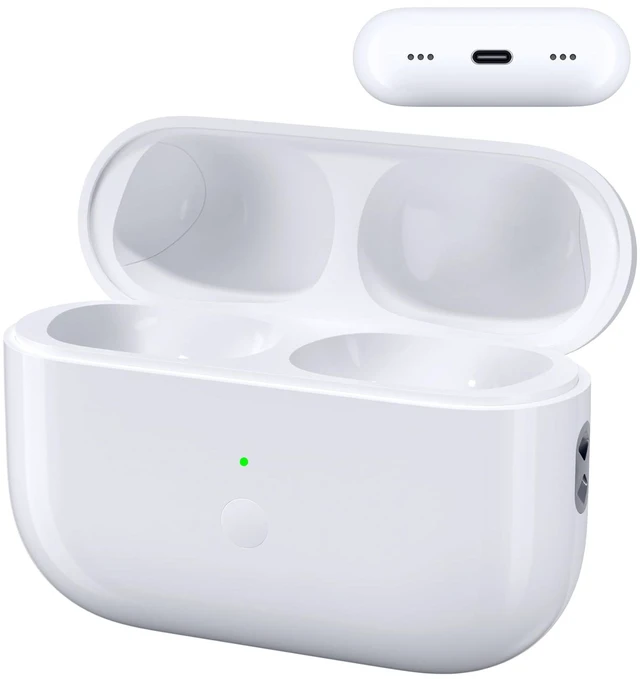 Main image of Wireless Charging Case Replacement for AirPods Pro 1st & 2nd Gen, USB-C Port with Pairing & Sync Button, Replacement Airpods Pro 2 Charging case Support Wireless Airpods pro 2 Charging case