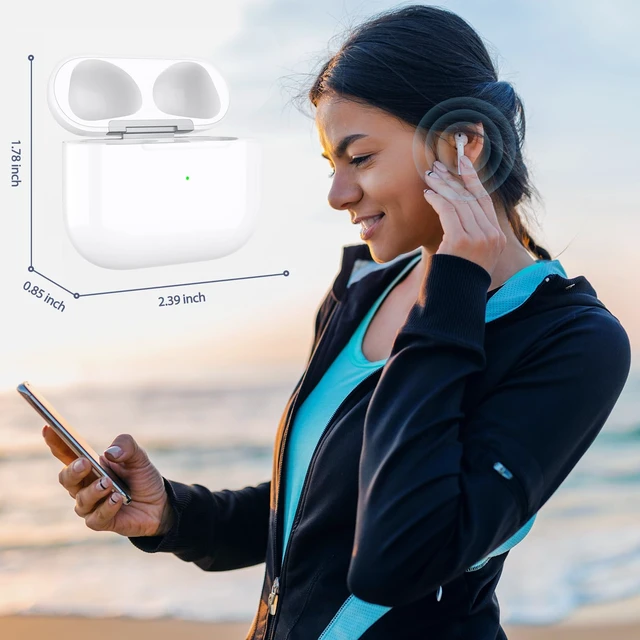 Alt view image 7 of 7 - Wireless Charging Case Replacement Charging Case for AirPods 3rd Generation Charging case, Only Compatible with AirPod 3rd Gen Charging Case (Not Pro 3), with Blue-Tooth Sync Button,(L-Port)