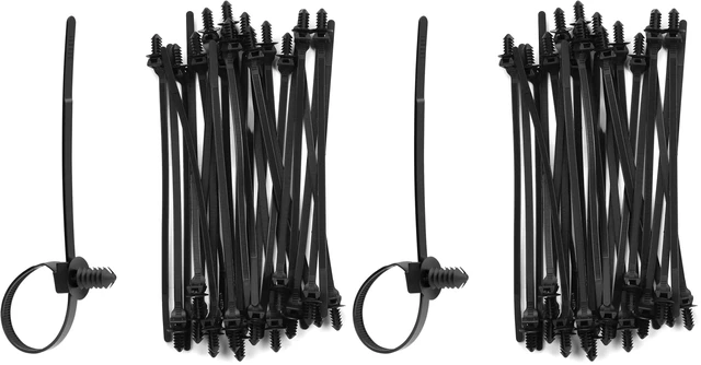 Main image of 100PCS Fir Tree Nylon Push Mount Zip Ties, Heavy Duty Wire Ties, 2 in 1 Self Locking UV Resistant Assortment for Indoor Wire Tying (8.3"x0.22") (Pack of 2)