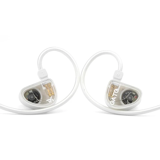 Alt view image 5 of 7 - GATE Dynamic Driver in-Ear Headphone 3.5mm Interchangeable Headphone Cable Headphone (White, with mic)
