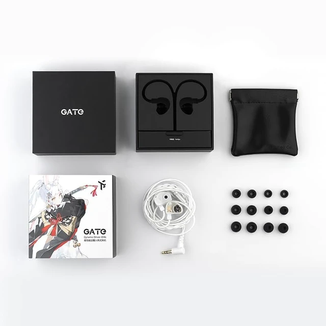 Alt view image 6 of 7 - GATE Dynamic Driver in-Ear Headphone 3.5mm Interchangeable Headphone Cable Headphone (White, with mic)